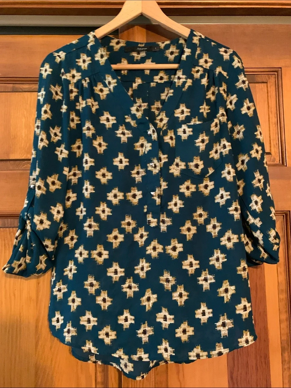 Stitch fix Fun2fun  Patterned V-Neck Womens Blouse